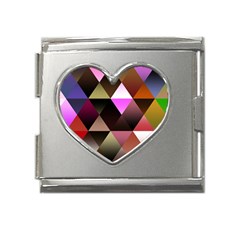 Abstract Geometric Triangles Shapes Mega Link Heart Italian Charm (18mm) by danenraven