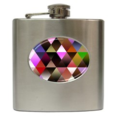 Abstract Geometric Triangles Shapes Hip Flask (6 Oz) by danenraven