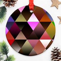 Abstract Geometric Triangles Shapes Round Ornament (two Sides) by danenraven