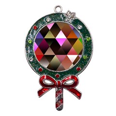 Abstract Geometric Triangles Shapes Metal X mas Lollipop With Crystal Ornament