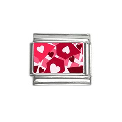 Pink Hearts Pattern Love Shape Italian Charm (9mm) by danenraven