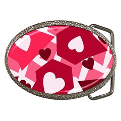 Pink Hearts Pattern Love Shape Belt Buckles by danenraven