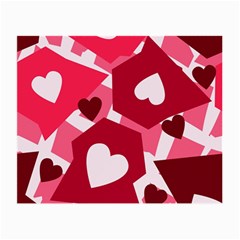 Pink Hearts Pattern Love Shape Small Glasses Cloth (2 Sides) by danenraven