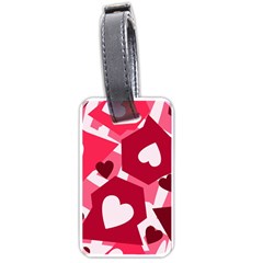 Pink Hearts Pattern Love Shape Luggage Tag (one Side) by danenraven