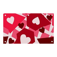 Pink Hearts Pattern Love Shape Banner And Sign 5  X 3  by danenraven