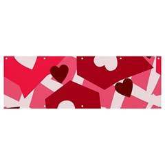 Pink Hearts Pattern Love Shape Banner And Sign 12  X 4  by danenraven