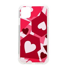 Pink Hearts Pattern Love Shape Iphone 11 Tpu Uv Print Case by danenraven