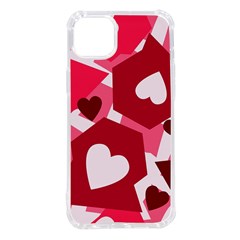 Pink Hearts Pattern Love Shape Iphone 14 Plus Tpu Uv Print Case by danenraven