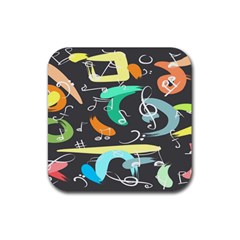 Repetition Seamless Child Sketch Rubber Coaster (square) by danenraven