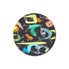 Repetition Seamless Child Sketch Rubber Coaster (round) by danenraven