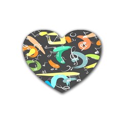 Repetition Seamless Child Sketch Rubber Coaster (heart) by danenraven