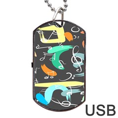 Repetition Seamless Child Sketch Dog Tag Usb Flash (one Side) by danenraven