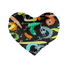 Repetition Seamless Child Sketch Standard 16  Premium Flano Heart Shape Cushions by danenraven