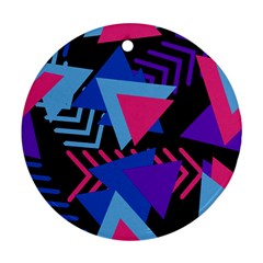 Memphis Pattern Geometric Abstract Ornament (round) by danenraven