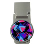 Memphis Pattern Geometric Abstract Money Clips (Round)  Front