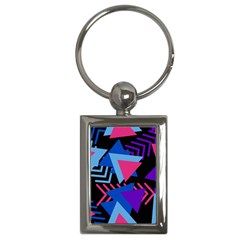 Memphis Pattern Geometric Abstract Key Chain (rectangle) by danenraven