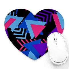 Memphis Pattern Geometric Abstract Heart Mousepad by danenraven