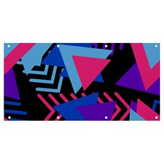 Memphis Pattern Geometric Abstract Banner And Sign 8  X 4  by danenraven