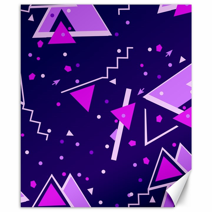 Purple Blue Geometric Pattern Canvas 8  x 10 