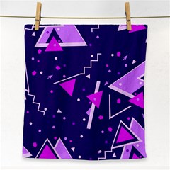 Purple Blue Geometric Pattern Face Towel by danenraven