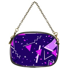 Purple Blue Geometric Pattern Chain Purse (one Side) by danenraven