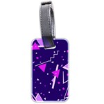 Purple Blue Geometric Pattern Luggage Tag (two sides) Back