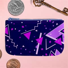 Purple Blue Geometric Pattern Large Coin Purse by danenraven