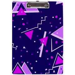 Purple Blue Geometric Pattern A4 Acrylic Clipboard by danenraven