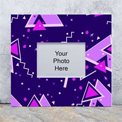 Purple Blue Geometric Pattern White Wall Photo Frame 5  X 7  by danenraven