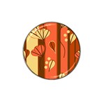 Amber Yellow Stripes Leaves Floral Hat Clip Ball Marker (4 pack) Front