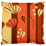 Amber Yellow Stripes Leaves Floral Large Cushion Case (Two Sides) Front