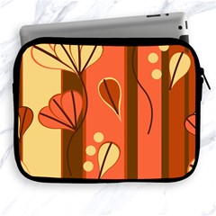 Amber Yellow Stripes Leaves Floral Apple Ipad 2/3/4 Zipper Cases by danenraven