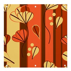 Amber Yellow Stripes Leaves Floral Banner And Sign 4  X 4  by danenraven