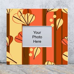 Amber Yellow Stripes Leaves Floral White Wall Photo Frame 5  X 7  by danenraven