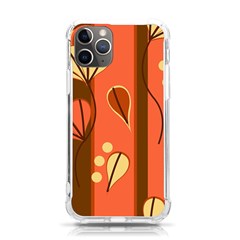 Amber Yellow Stripes Leaves Floral Iphone 11 Pro 5 8 Inch Tpu Uv Print Case by danenraven