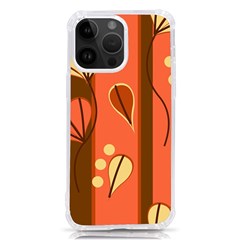 Amber Yellow Stripes Leaves Floral Iphone 14 Pro Max Tpu Uv Print Case by danenraven