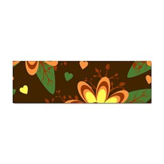 Floral Hearts Brown Green Retro Sticker Bumper (10 Pack) by danenraven