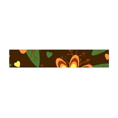 Floral Hearts Brown Green Retro Premium Plush Fleece Scarf (mini) by danenraven