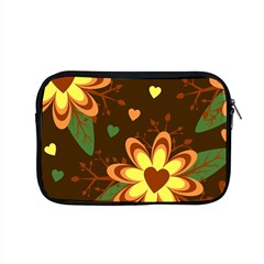 Floral Hearts Brown Green Retro Apple Macbook Pro 15  Zipper Case by danenraven