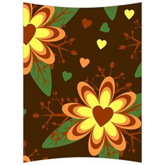 Floral Hearts Brown Green Retro Back Support Cushion by danenraven