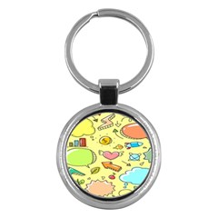 Cute Sketch Child Graphic Funny Key Chain (round) by danenraven