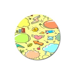 Cute Sketch Child Graphic Funny Magnet 3  (round) by danenraven