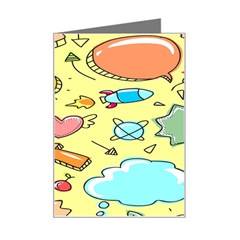 Cute Sketch Child Graphic Funny Mini Greeting Card by danenraven