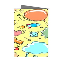 Cute Sketch Child Graphic Funny Mini Greeting Cards (pkg Of 8) by danenraven