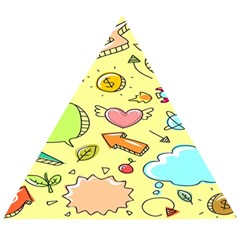 Cute Sketch Child Graphic Funny Wooden Puzzle Triangle by danenraven