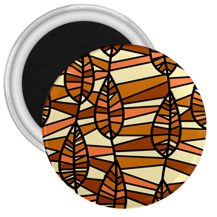 Autumn Leaf Mosaic Seamless 3  Magnets