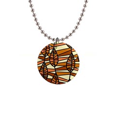 Autumn Leaf Mosaic Seamless 1  Button Necklace by danenraven