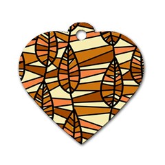 Autumn Leaf Mosaic Seamless Dog Tag Heart (one Side) by danenraven