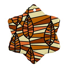 Autumn Leaf Mosaic Seamless Snowflake Ornament (two Sides) by danenraven