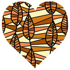 Autumn Leaf Mosaic Seamless Wooden Puzzle Heart by danenraven